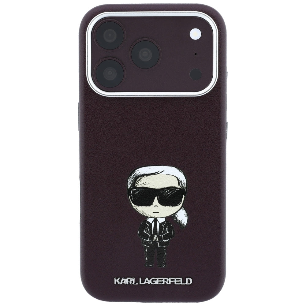 Karl Lagerfeld Smooth Ikonik Sketch MagSafe case for iPhone 18 Pro / 17 Pro - burgundy_2