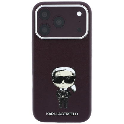 Karl Lagerfeld Smooth Ikonik Sketch MagSafe case for iPhone 18 Pro / 17 Pro - burgundy_2