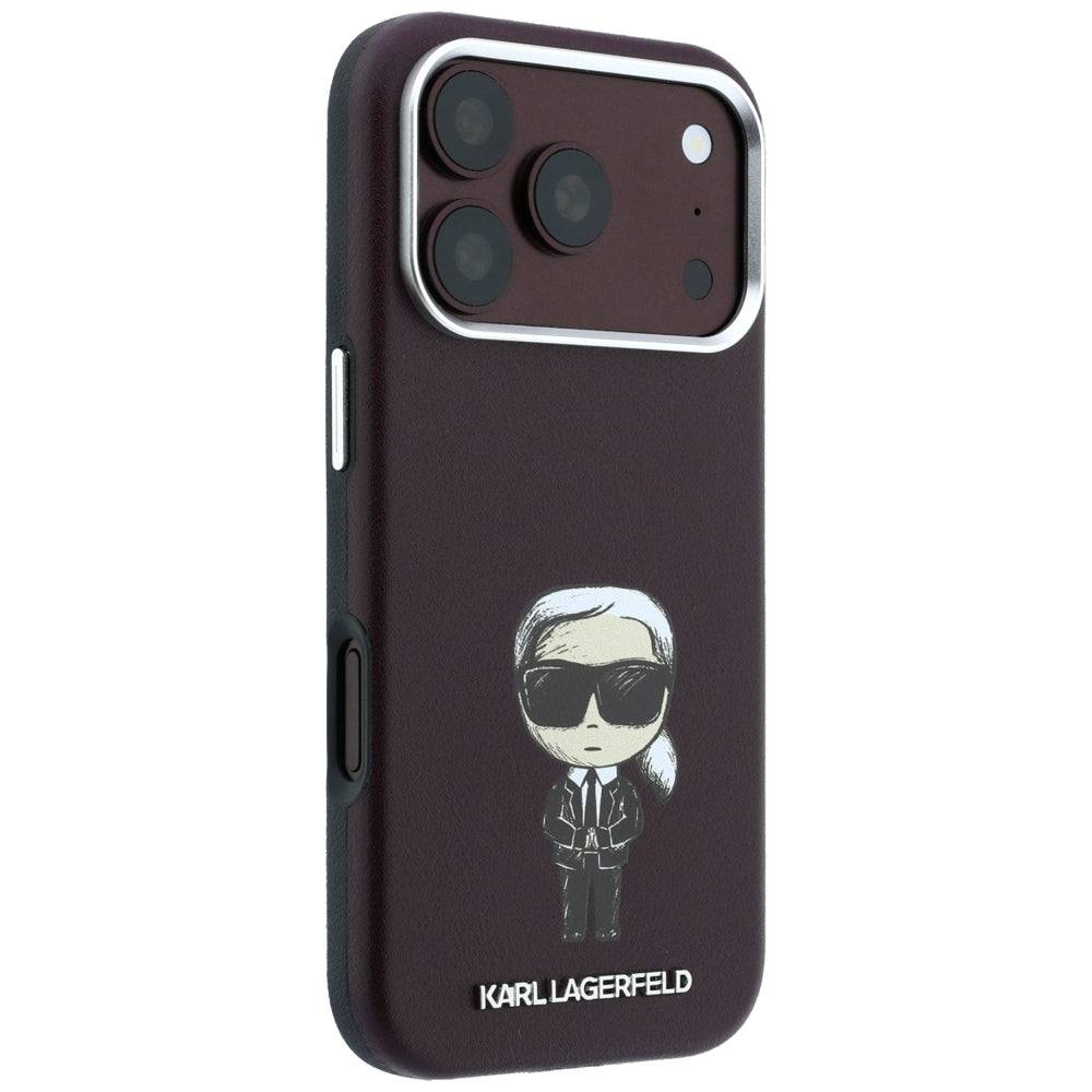 Karl Lagerfeld Smooth Ikonik Sketch MagSafe case for iPhone 18 Pro / 17 Pro - burgundy_3