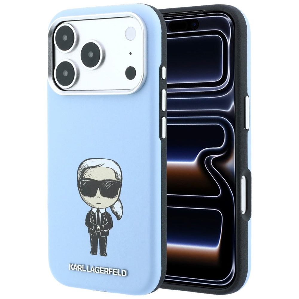 Karl Lagerfeld Smooth Ikonik Sketch MagSafe case for iPhone 18 Pro / 17 Pro - light blue_0