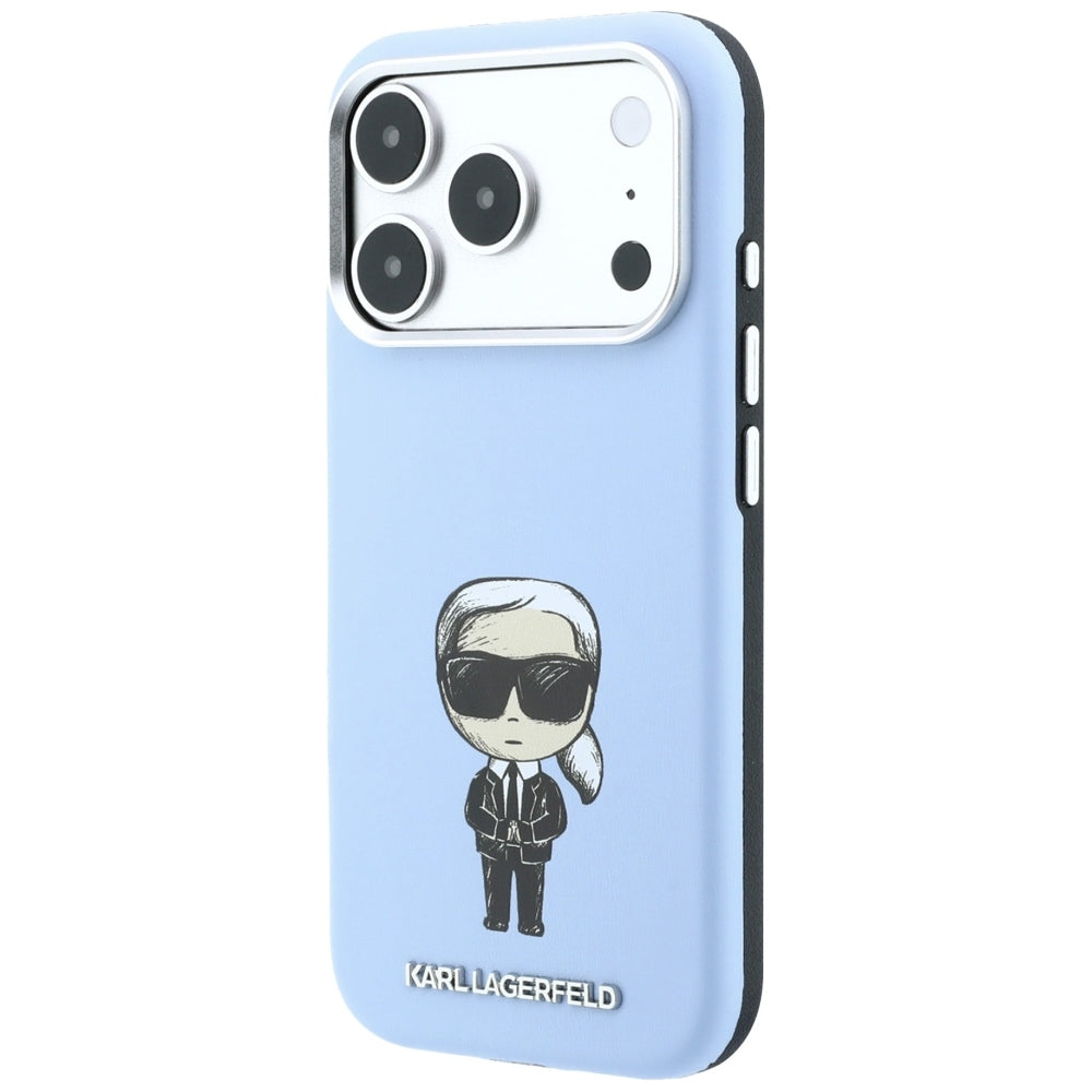 Karl Lagerfeld Smooth Ikonik Sketch MagSafe case for iPhone 18 Pro / 17 Pro - light blue_1