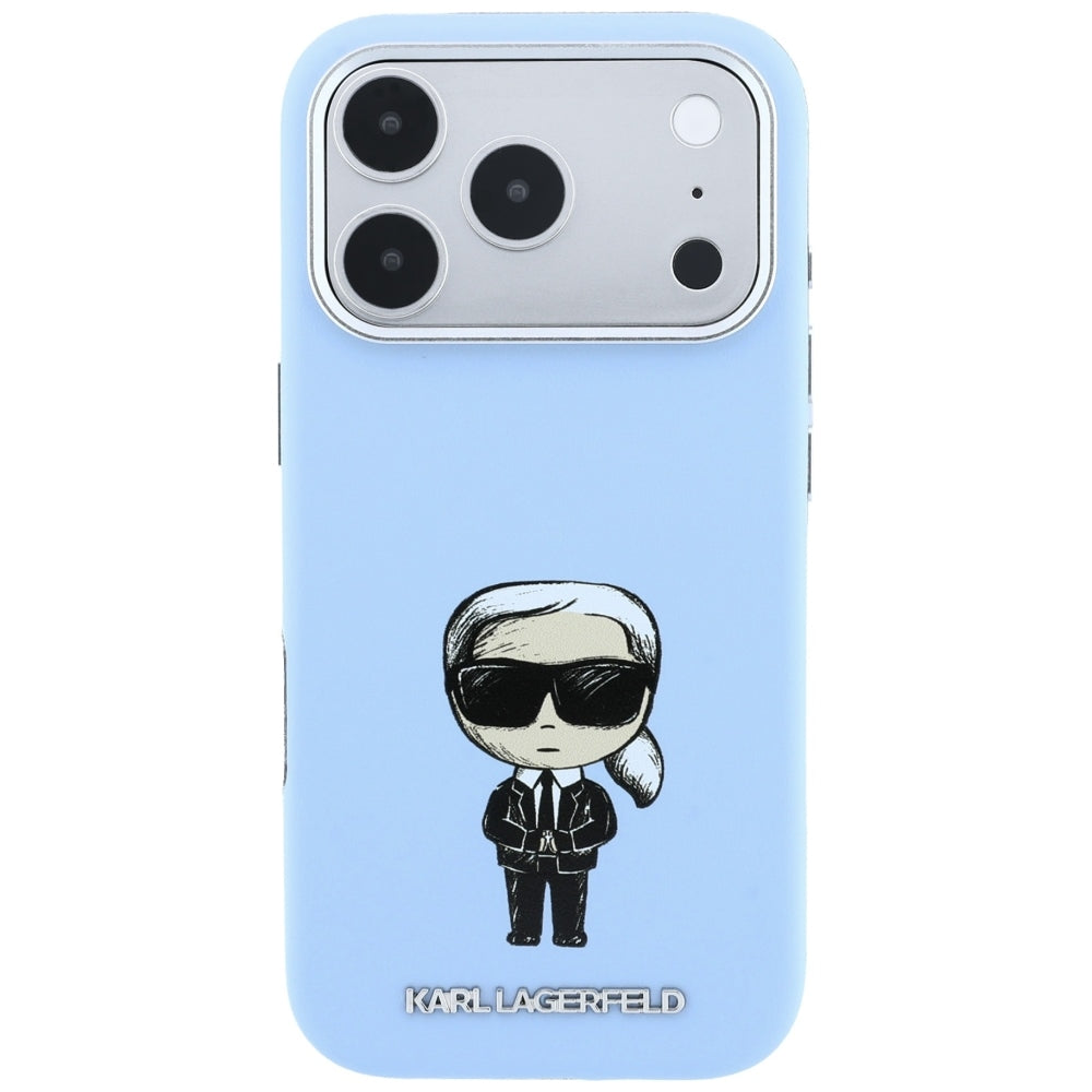 Karl Lagerfeld Smooth Ikonik Sketch MagSafe case for iPhone 18 Pro / 17 Pro - light blue_2
