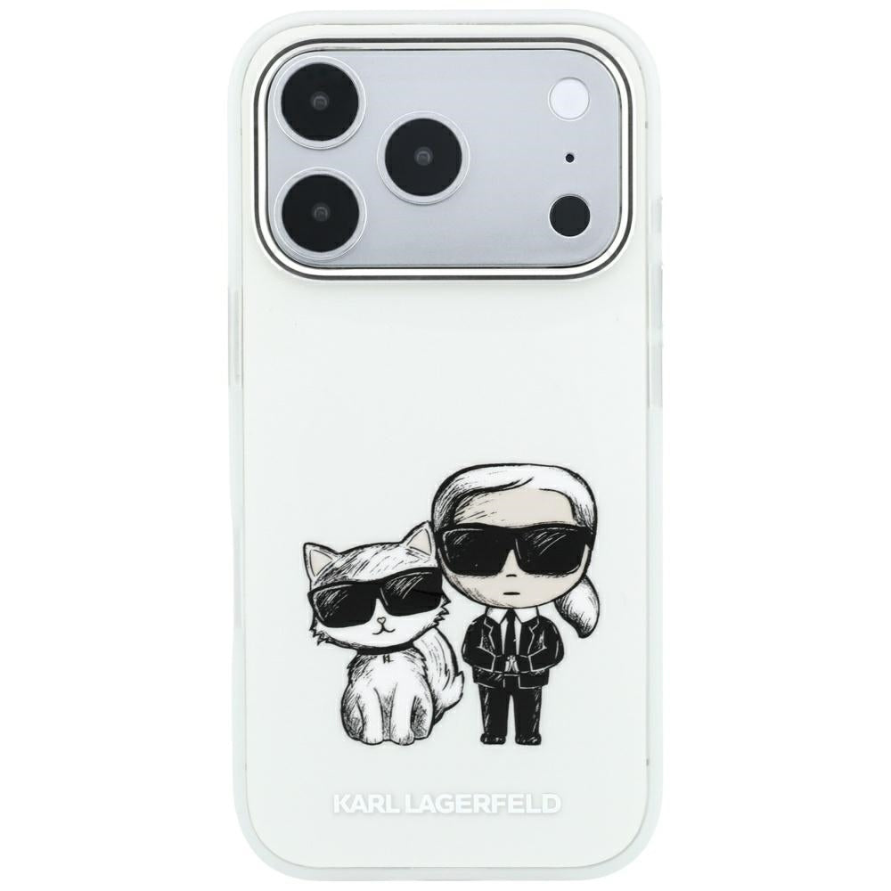 Karl Lagerfeld Smooth Karl &amp; Choupette Bodies Sketch MagSafe Case for iPhone 18 Pro / 17 Pro - Beige_2