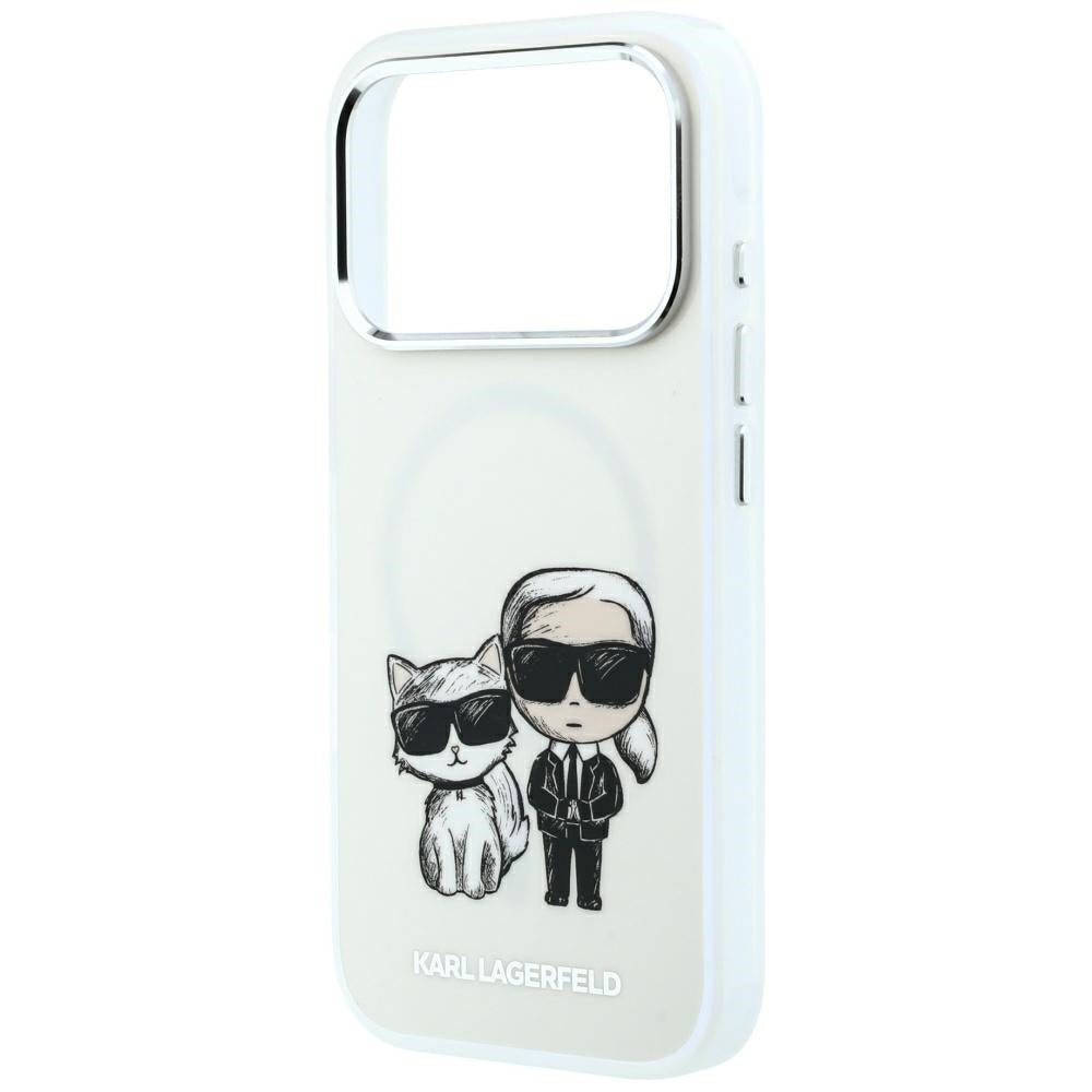 Karl Lagerfeld Smooth Karl &amp; Choupette Bodies Sketch MagSafe Case for iPhone 18 Pro / 17 Pro - Beige_5