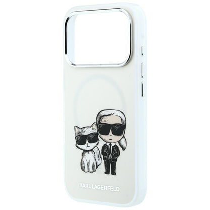 Karl Lagerfeld Smooth Karl &amp; Choupette Bodies Sketch MagSafe Case for iPhone 18 Pro / 17 Pro - Beige_5