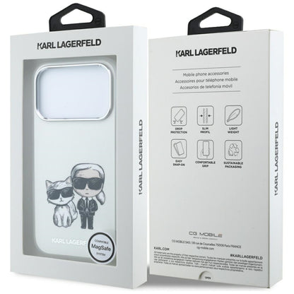 Karl Lagerfeld Smooth Karl &amp; Choupette Bodies Sketch MagSafe Case for iPhone 18 Pro / 17 Pro - Beige_7