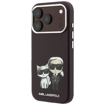Karl Lagerfeld Smooth Karl &amp; Choupette Bodies Sketch MagSafe case for iPhone 18 Pro / 17 Pro - burgundy_1