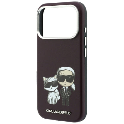 Karl Lagerfeld Smooth Karl &amp; Choupette Bodies Sketch MagSafe case for iPhone 18 Pro / 17 Pro - burgundy_5