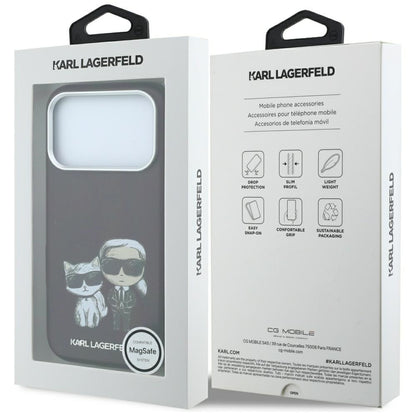 Karl Lagerfeld Smooth Karl &amp; Choupette Bodies Sketch MagSafe case for iPhone 18 Pro / 17 Pro - burgundy_7