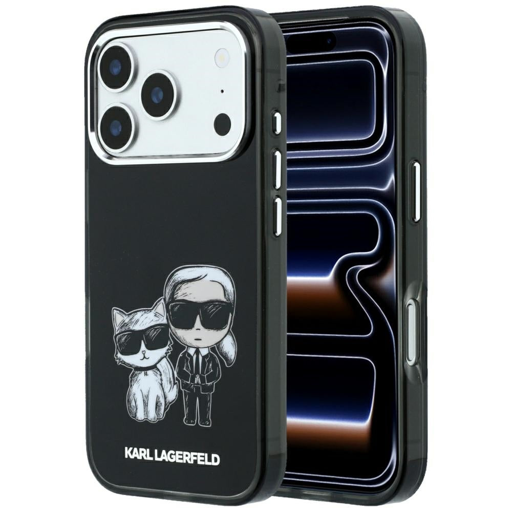 Karl Lagerfeld Smooth Karl &amp; Choupette Bodies Sketch MagSafe Case for iPhone 18 Pro / 17 Pro - Black_0