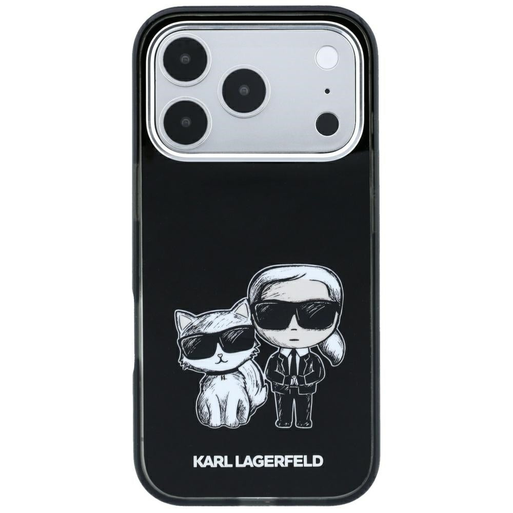 Karl Lagerfeld Smooth Karl &amp; Choupette Bodies Sketch MagSafe Case for iPhone 18 Pro / 17 Pro - Black_2