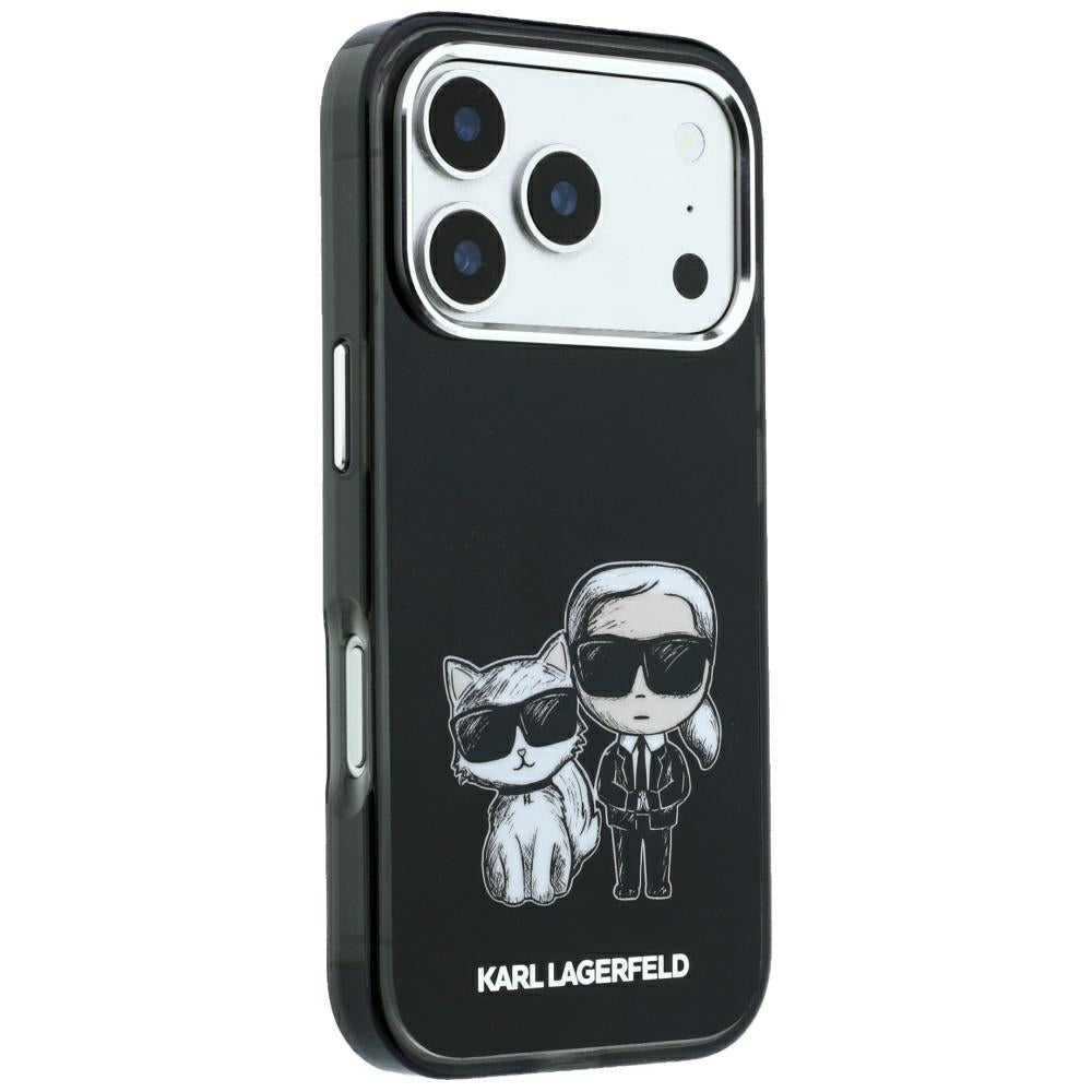 Karl Lagerfeld Smooth Karl &amp; Choupette Bodies Sketch MagSafe Case for iPhone 18 Pro / 17 Pro - Black_3