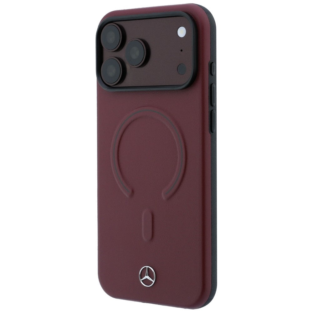 Mercedes Leather 3D MagSafe Case for iPhone 18 Pro / 17 Pro - Burgundy_1