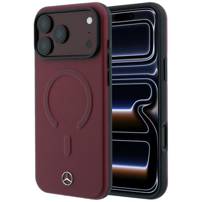 Mercedes Leather 3D MagSafe Case for iPhone 17 Pro Max - Navy Blue_0