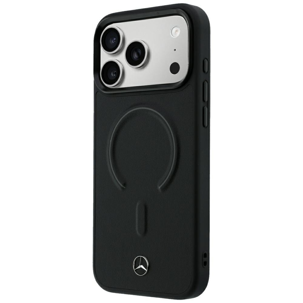 Mercedes Leather 3D MagSafe Case for iPhone 18 Pro Max / 17 Pro Max - Black_1