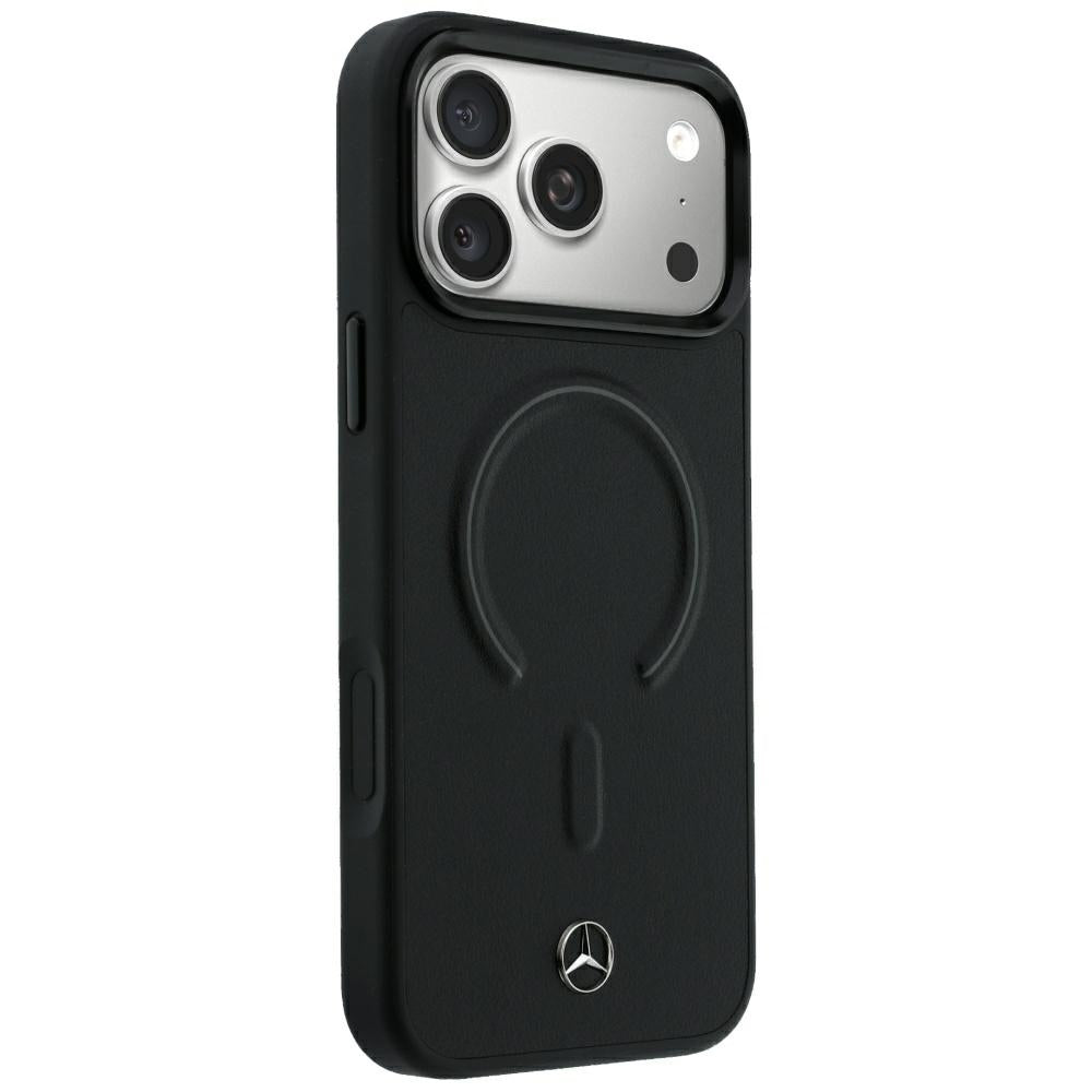 Mercedes Leather 3D MagSafe Case for iPhone 18 Pro Max / 17 Pro Max - Black_3