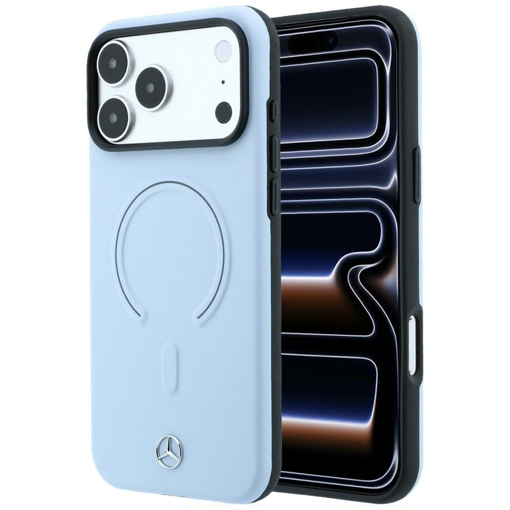 Mercedes Leather 3D MagSafe Case for iPhone 18 Pro Max / 17 Pro Max - Blue_0