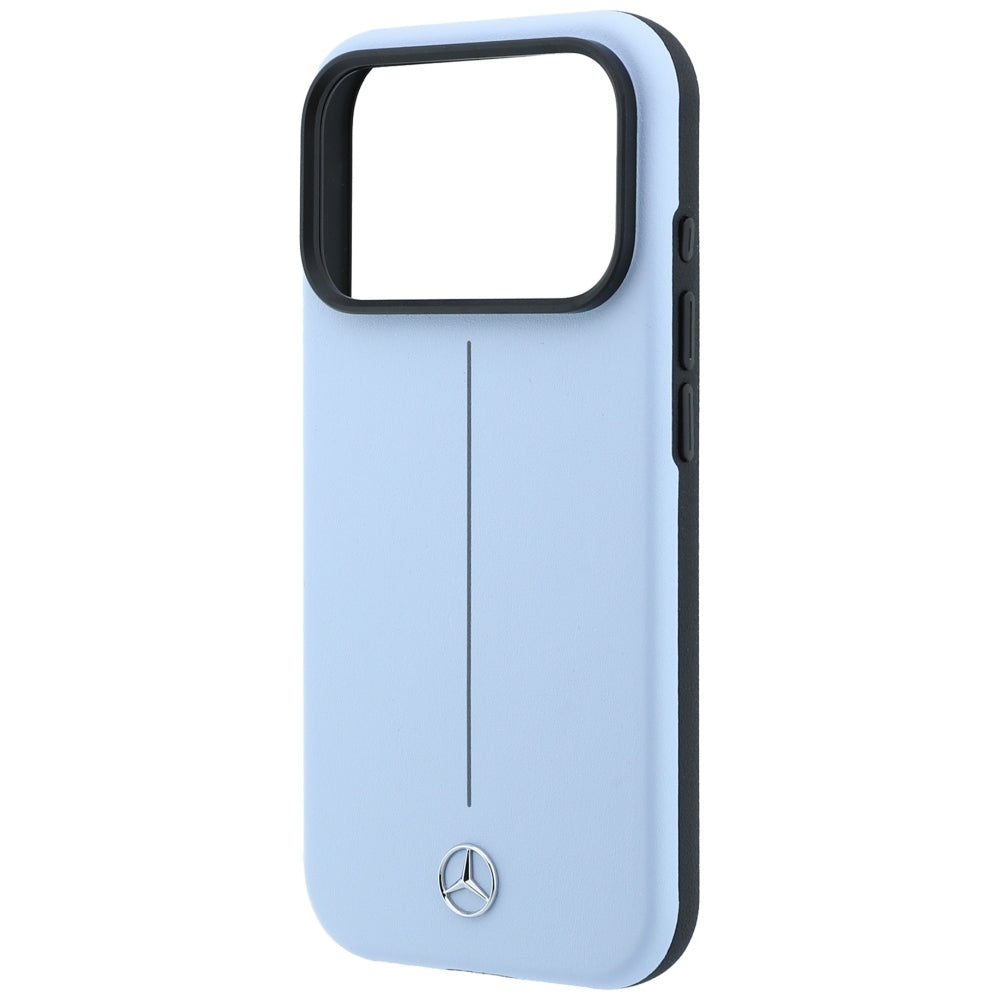 Mercedes Leather Semi Wrap Iconic Line MagSafe Case for iPhone 18 Pro / 17 Pro - Blue_5