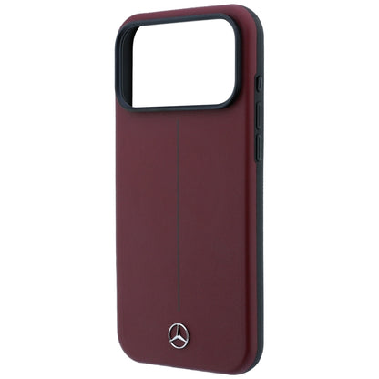 Mercedes Leather Semi Wrap Iconic Line MagSafe case for iPhone 18 Pro Max / 17 Pro Max - burgundy_5