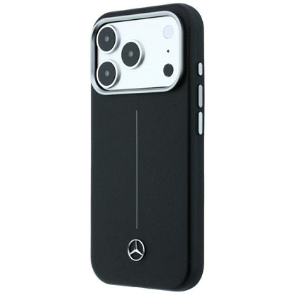 Mercedes Leather Semi Wrap Iconic Line MagSafe Case for iPhone 18 Pro Max / 17 Pro Max - Black_1