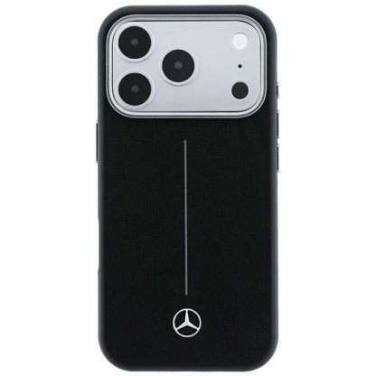 Mercedes Leather Semi Wrap Iconic Line MagSafe Case for iPhone 18 Pro Max / 17 Pro Max - Black_2