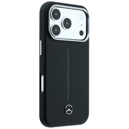 Mercedes Leather Semi Wrap Iconic Line MagSafe Case for iPhone 18 Pro Max / 17 Pro Max - Black_3