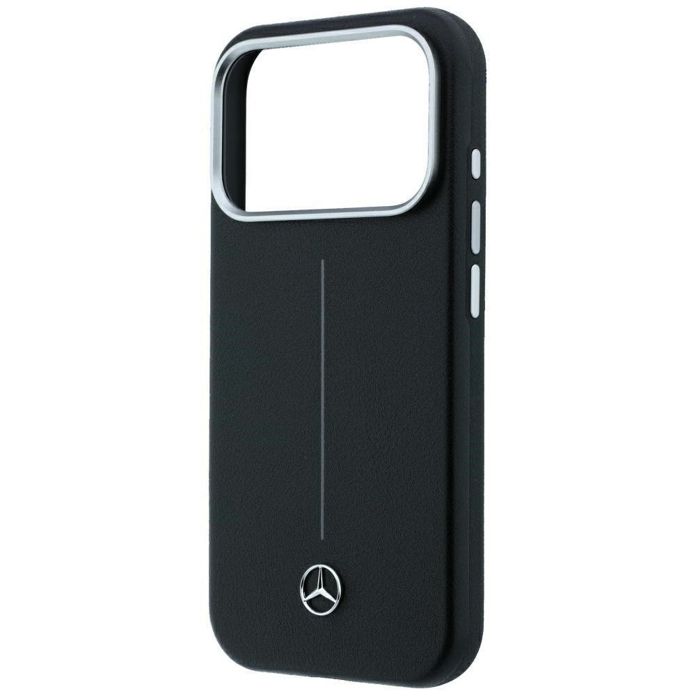 Mercedes Leather Semi Wrap Iconic Line MagSafe Case for iPhone 18 Pro Max / 17 Pro Max - Black_5