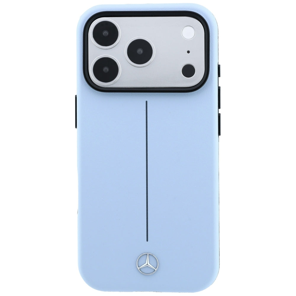 Mercedes Leather Semi Wrap Iconic Line MagSafe Case for iPhone 18 Pro Max / 17 Pro Max - Blue_2
