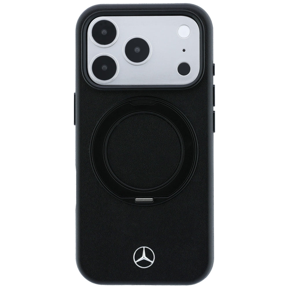 Mercedes Leather with Ring Stand MagSafe Case for iPhone 18 Pro Max / 17 Pro Max / 17 Pro Max - Black_2