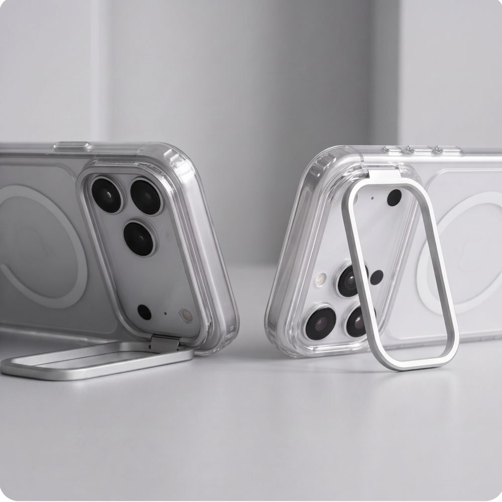 Tech-Protect MagStand MagSafe CC Case for iPhone 18 Pro Max / 17 Pro Max - Transparent_5