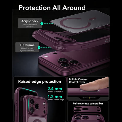 ESR Classic Hybrid MagSafe case for iPhone 18 Pro / 17 Pro - dark cherry_3
