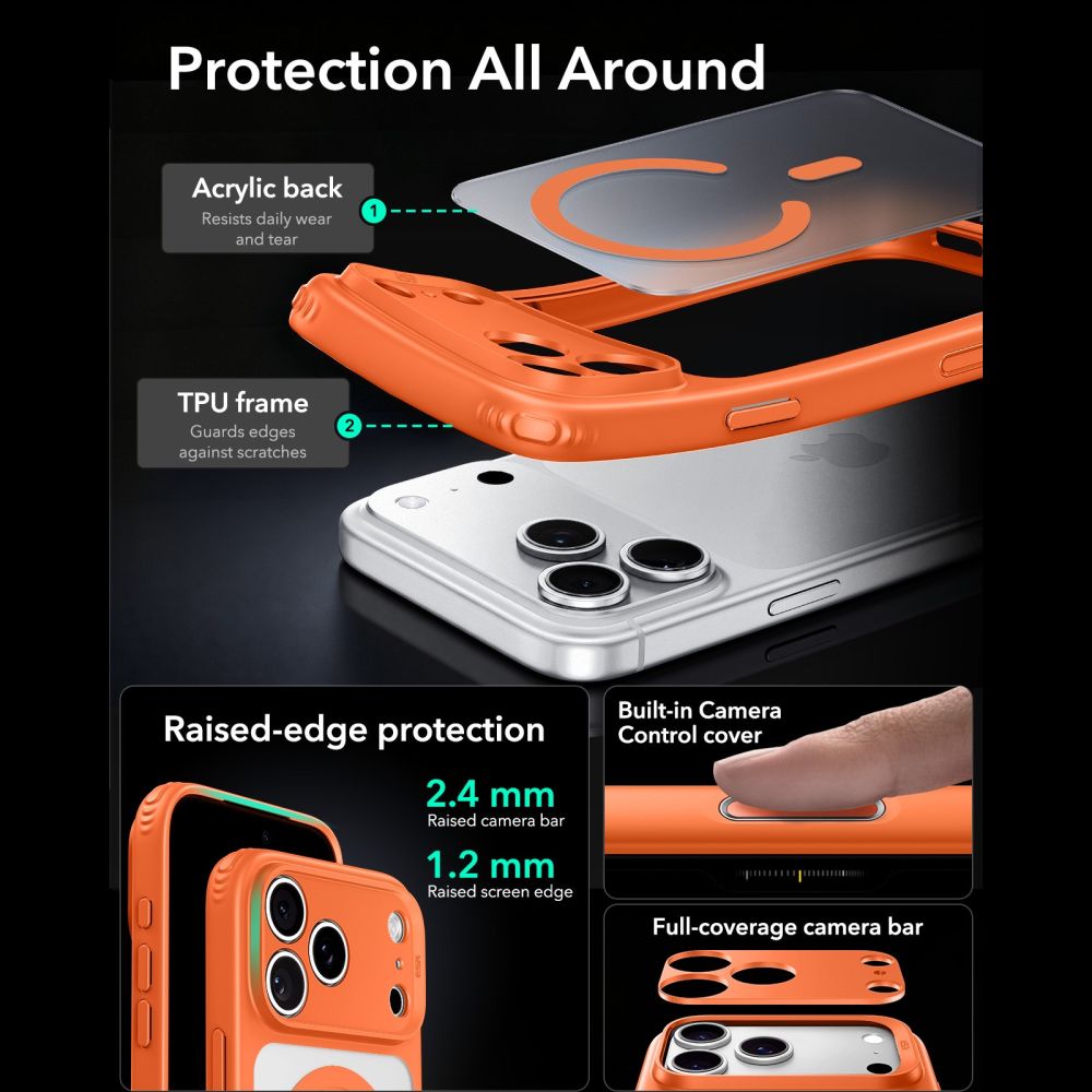 ESR Classic Hybrid MagSafe Case for iPhone 18 Pro / 17 Pro - Orange_3