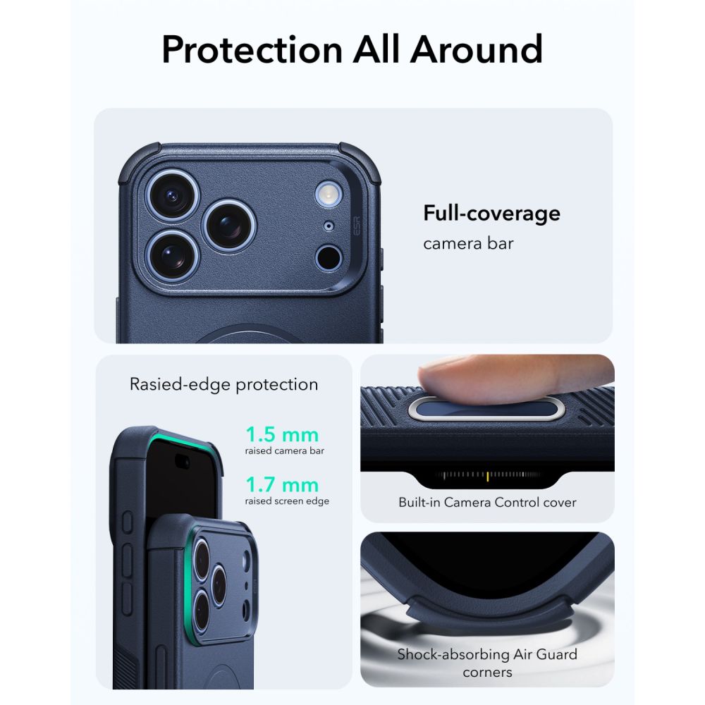 ESR Cyber ​​Tough MagSafe Case for iPhone 18 Pro Max / 17 Pro Max - Navy Blue_2