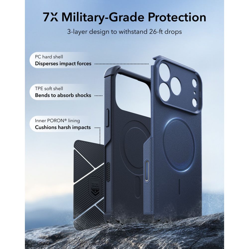 ESR Cyber ​​Tough MagSafe Case for iPhone 18 Pro Max / 17 Pro Max - Navy Blue_3