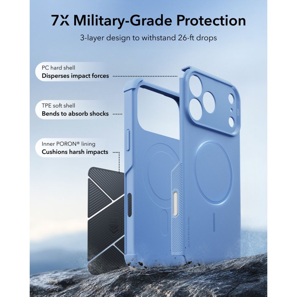 ESR Cyber ​​Tough MagSafe Case for iPhone 18 Pro Max / 17 Pro Max - Light Blue_3