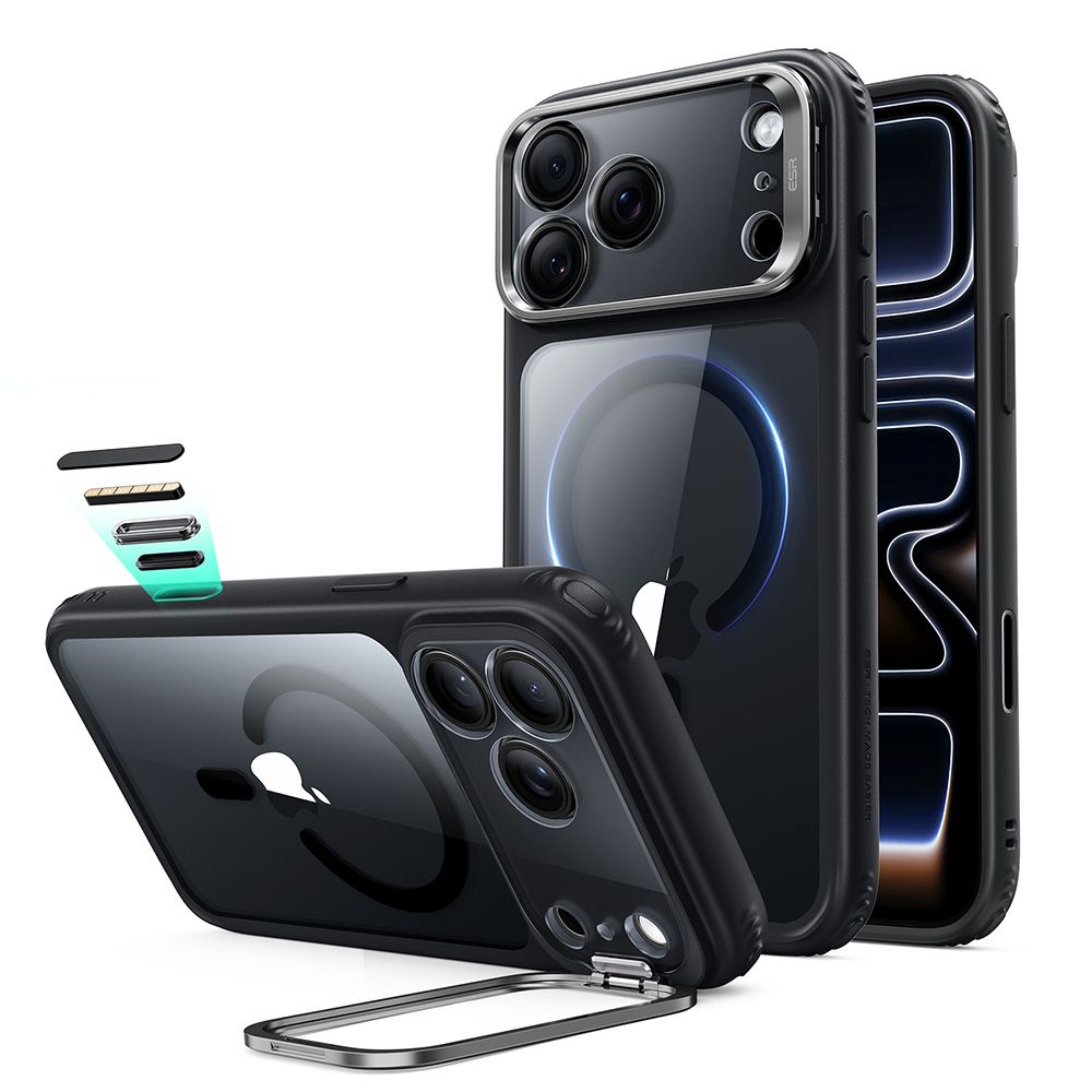 ESR Classic Hybrid Kickstand MagSafe Case for iPhone 18 Pro / 17 Pro - Clear Black_0