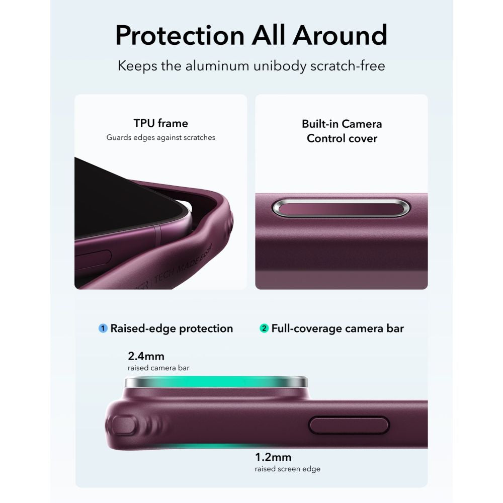 ESR Classic Hybrid Kickstand MagSafe Case for iPhone 18 Pro / 17 Pro - Dark Cherry Matte_4