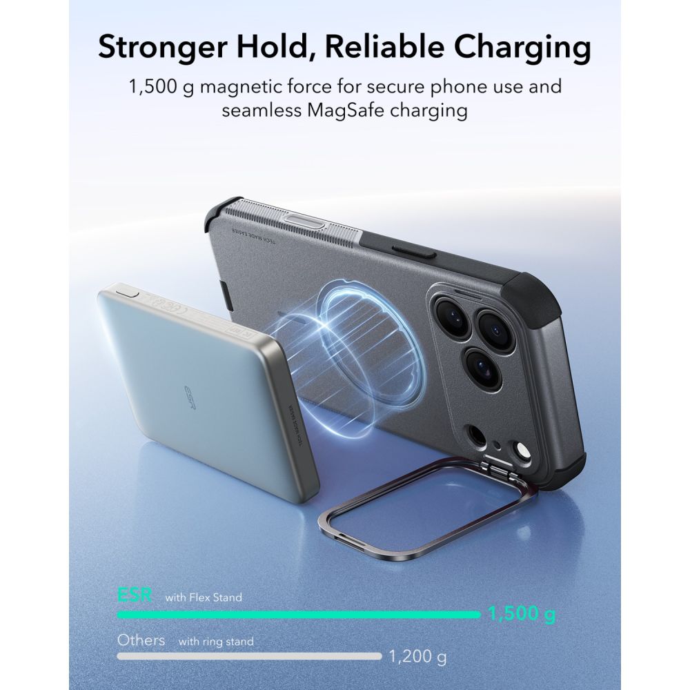 ESR Cyber ​​Tough Kickstand MagSafe Case for iPhone 18 Pro / 17 Pro - Gray_6