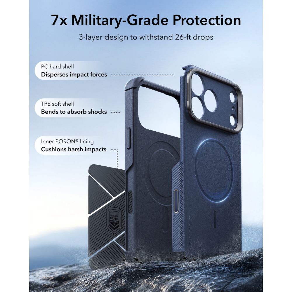 ESR Cyber ​​Tough Kickstand MagSafe Case for iPhone 18 Pro Max / 17 Pro Max - Navy Blue_2