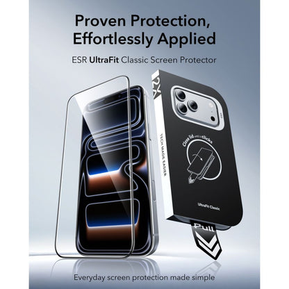 ESR UltraFit Classic 2-Pack Tempered Glass for iPhone 18 Pro / 17 Pro - Black_1