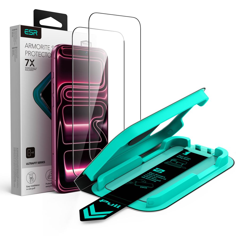ESR UltraFit Armorite 2-Pack Tempered Glass for iPhone 18 Pro Max / 17 Pro Max - Black_0