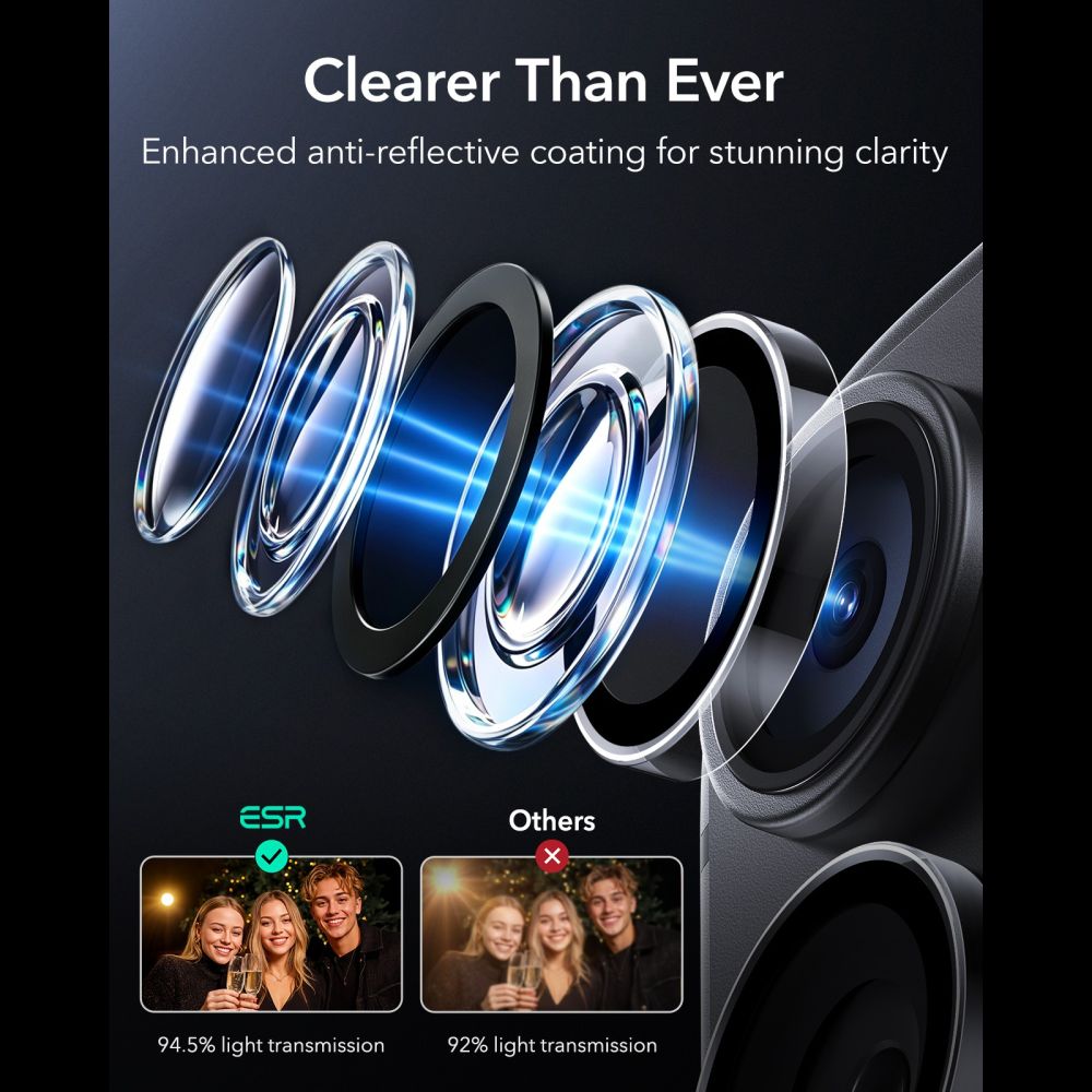 ESR Armorite Camera Protector Tempered Glass for iPhone 18 Pro / 18 Pro Max - Dark Cherry_4