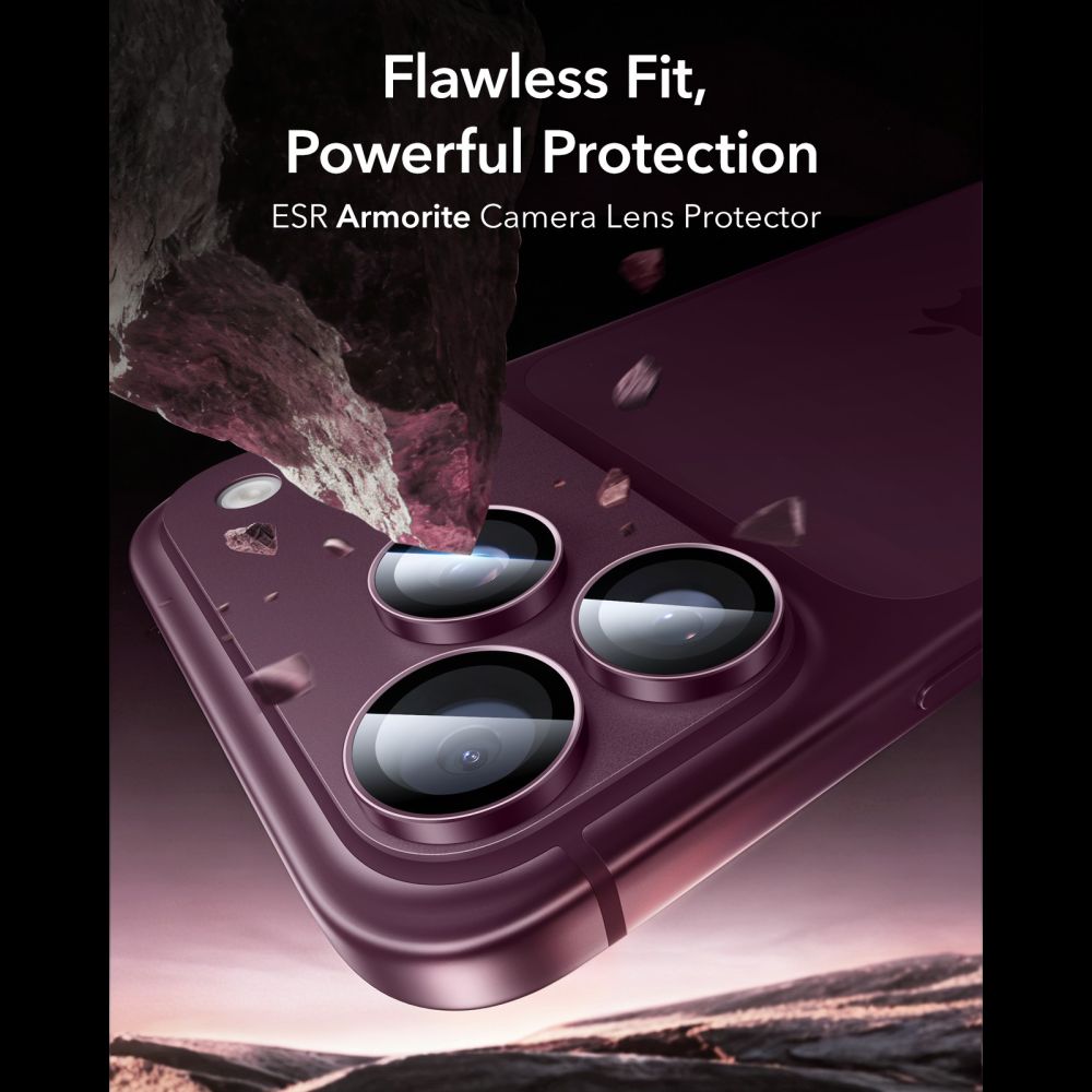 ESR Armorite Camera Protector Tempered Glass for iPhone 18 Pro / 18 Pro Max - Dark Cherry_1