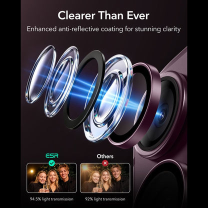 ESR Armorite Camera Protector Tempered Glass for iPhone 18 Pro / 18 Pro Max - Dark Cherry_4