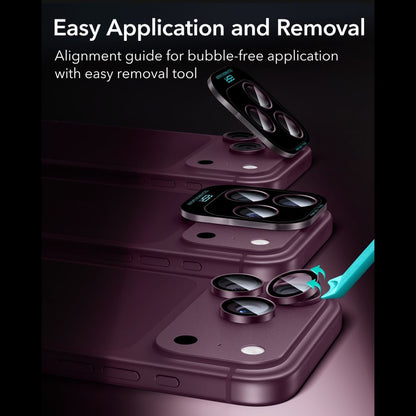 ESR Armorite Camera Protector Tempered Glass for iPhone 18 Pro / 18 Pro Max - Dark Cherry_6