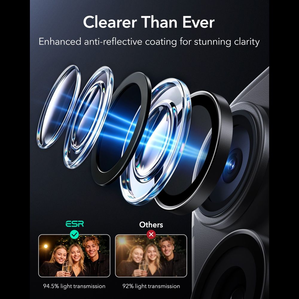 ESR Armorite Camera Protector 2-Pack Tempered Glass for iPhone 18 Pro / 18 Pro Max - Black_4