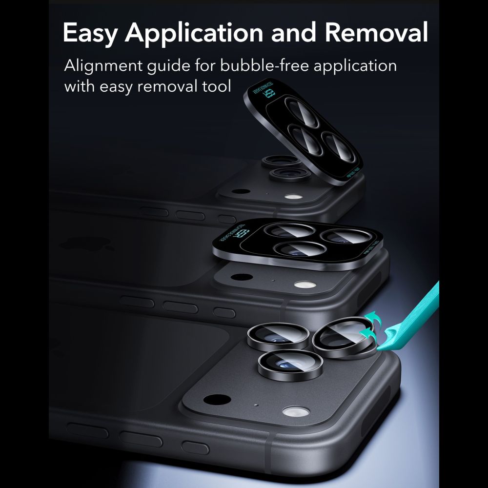 ESR Armorite Camera Protector 2-Pack Tempered Glass for iPhone 18 Pro / 18 Pro Max - Black_6