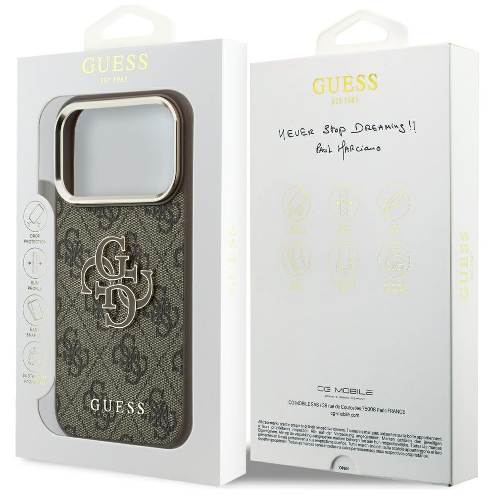 Guess 4G &amp; Big Resin Logo Case for iPhone 17 Pro Max / 18 Pro Max - Brown_7