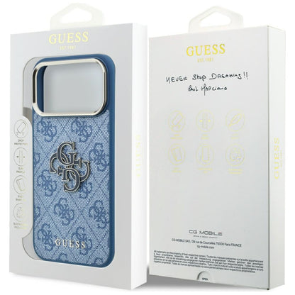 Guess 4G &amp; Big Resin Logo Case for iPhone 17 Pro Max / 18 Pro Max - Light Blue_7