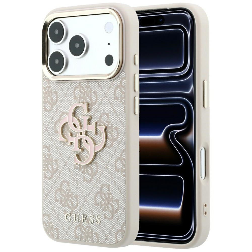 Guess 4G &amp; Big Resin Logo Case for iPhone 17 Pro Max / 18 Pro Max - Pink_0